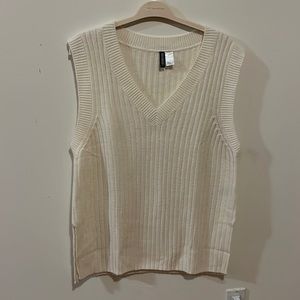 Cream oversized vest sweater